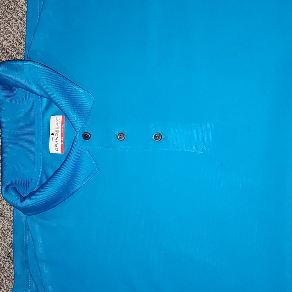 Grand Slam Teal Blue Polo Shirt Size XL PTP 26 In Length 30 In